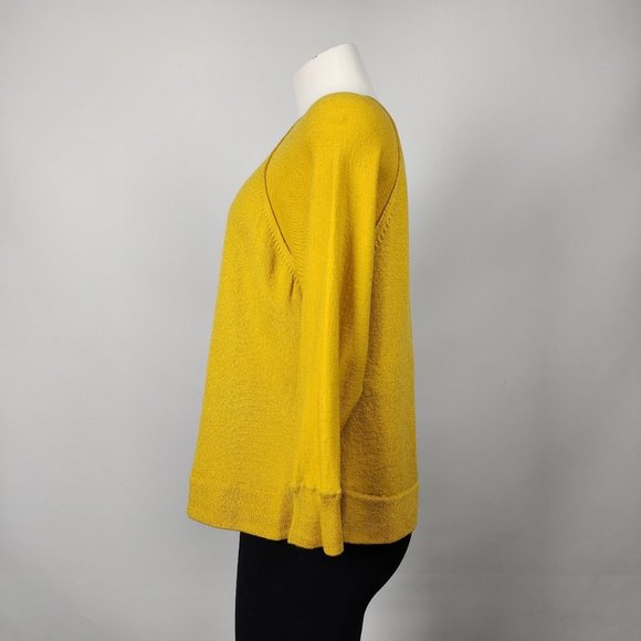 J. Crew Yellow Merino Wool Knit Sweater Size XL - Picture 5 of 9